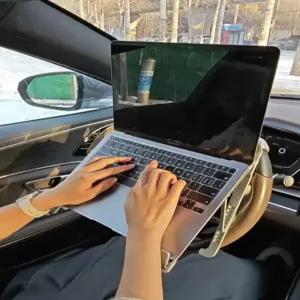 차량용 노트북 거치대 핸들 태블릿 받침 핸들 운전석 실버 거치대