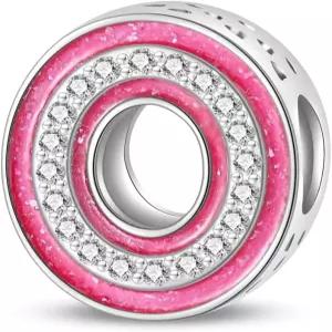 팔찌용 참 여성용 핑크 목걸이용 A-Z 이니셜 비드 펜던트 크리스마스 주얼리 선물