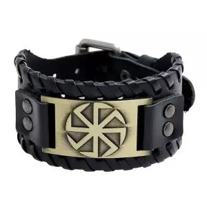 제조사 직판 신상 빈티지 편직 소가죽 팔찌 유럽 펑크스가죽 크로스보더 베