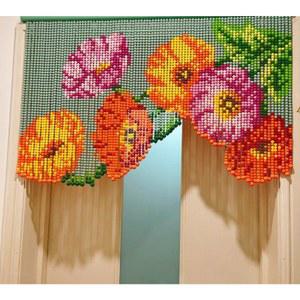 복숭아 비즈발 만들기 발명 꽃잎 꽃구슬 비즈발만들기 제작용 패키지복숭아꽃 레트로 걸이