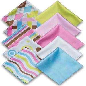 렌즈 안경 선글라스 휴대폰 청소용 귀여운 지오디자인 멀티컬러 마이크로파이버 천 10팩 파스텔 색상의