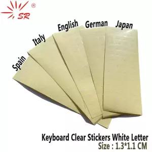 호환  SR Clear Smooth 키보드 스티커 문자 6 언어 러시아어 독일어 스페인 이탈리아 영어 일본 컴퓨터 노
