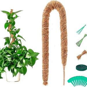 1개 코코넛 껍질 이끼 팜 케인 코이어 토템 폴 가드닝 막대 식물 등반 프레임 구부릴 수 있는 60-160cm