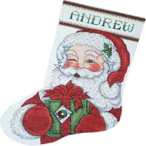 윙킹 산타 카운트 크로스 스티치 스타킹 키트