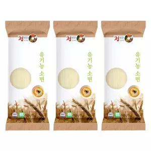 (10개 한정) 삼화제분 정담은 유기농 소면 국수 600g  x 3개