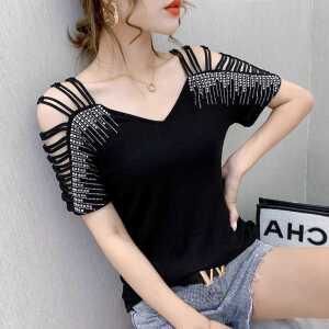 라인댄스상의 오프숄더 제품 자이브 사교 밸리복 줌바 라틴 스포츠 룸바 댄스 반팔 의상 티셔츠