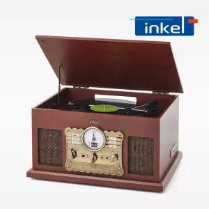 인켈 IK-A1080LP 올인원 LP 턴테이블 플레이어 블루투스 스피커 오디오 CD플레이어 라디오