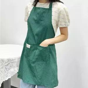 요리 주방 포켓 줄무늬 카페 앞치마 청록