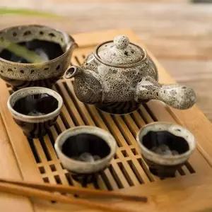 현이몰 이천도자기 이중시유 3인 다기세트 전통찻잔 다기잔 다도세트 차도구 휴대용다기세트 부부선물