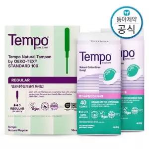 템포 유기농 순면 탐폰 16p + 팬티라이너 80p 혼합구성