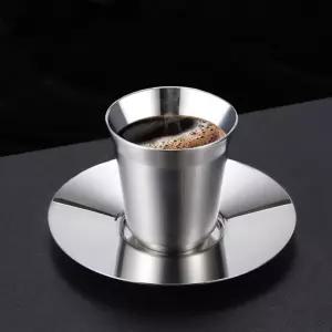 감성캠핑 이중 스텐 커피잔세트 80ml스테인리스 커피컵 식기 레스 커피