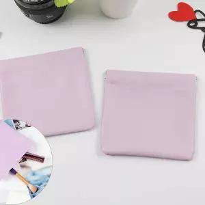 [콩심팥심]원터치 방식 립스틱 화장품 주머니 파우치 보라 1P