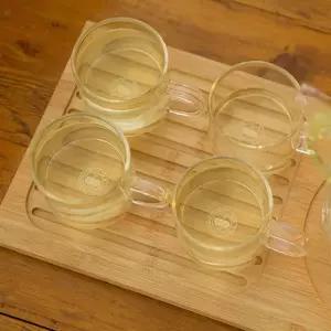 베이직 유리 머그 4p 세트 물잔 물컵 음료수 커피내열 내열잔 머그잔 예쁜잔 티머그 찻잔 커피잔 홈카페 테