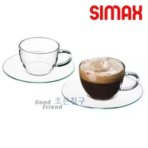 시맥스 에바찻잔 250ml 커피 티잔 유리 세트