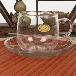 손잡이 유리잔 받침세트 200ml컵 찻잔 세츠 찻잔대