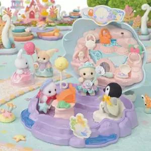 실바니안 패밀리 실크고양이 아기의 머메이드샵 인형 피규어 장난감