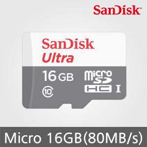 ENL 샌디스크코리아정품 Micro Ultra/80MB/s/16GB/QUNS