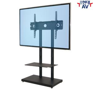 현대AV ND-6475 대형 TV 플로어 스탠드, 최대 75인치/50kg 이내 지원, 크고 튼튼한 대형 받침대, 케이블 기둥 내장, AV 선반 1장 기본 제공, 기둥(기본 1370mm) 길이 교체 지원, 받침대, 브라켓, 거치대, LG 삼성