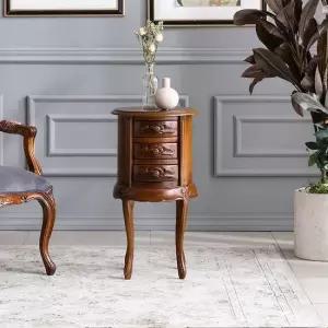 클레식 빈티지 엔틱 아트인 원형 3단 협탁