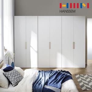 한샘 바이엘 옷장세트 350cm(높이216cm) 화이트 선반형