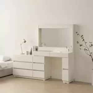 아이즈 와이드 확장형 서랍 화장대+LED 거울 DF915011