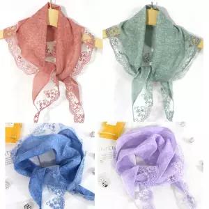 삼각 린넨,마스카프/레이스쁘띠스카프,여성,여름