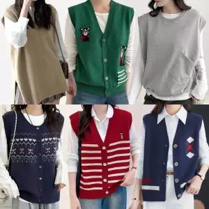 위니걸/(10%~50%)봄,여름 여성조끼/니트조끼/빅사이즈/여성베스트/가디건