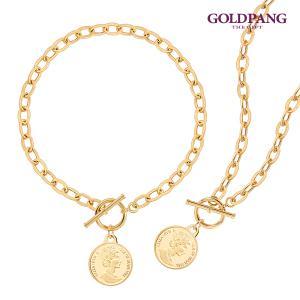 [골드팡] 14k 엘리자베스코인 토글체인 세트