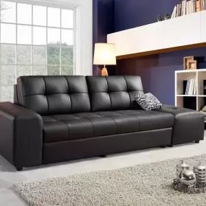 서광퍼니처 헤르본 CL라텍스 인조가죽 3인용소파 스툴세트