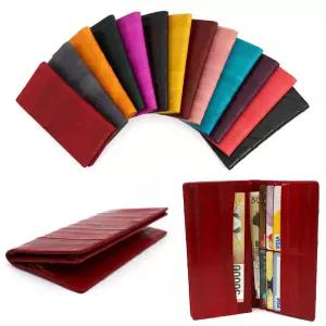 W32 오픈 장지갑 장어가죽 카드 여성 남성 가죽 남녀공용 빈티지 다양한컬러 선물용 가벼운 지갑 국산