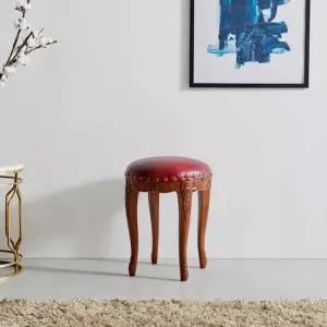 [퍼니프랑] 수입 유럽형 빈티지 엔틱가구 TR 08 원형 엔틱 컬러 화장대 스툴