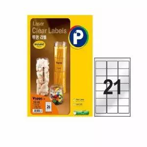 [오피스넥스]라벨지 투명 V3995 21칸 10매 프린텍
