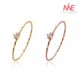 나인주얼리 14k 탄생석실반지 4월 다이아몬드 금반지