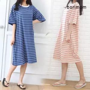 [보리보리/보리맘]또또 단 숨김 수유구 수유 원피스 빅사이즈 임부복 홈웨어 잠옷 ID011