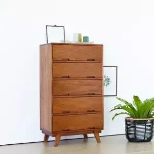 유캐슬 클레이 원목 5단 서랍장 700