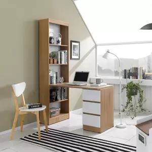 클리브A 1200 LPM 모던 h형 컴퓨터 책상 책장 세트 DF905633