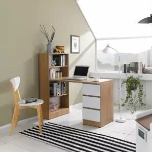 클리브B 1200 LPM 모던 h형 컴퓨터 책상 책장 세트 DF905632