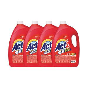 액츠 클린젤 액체세제 용기, 일반드럼겸용, 3.1L, 4개