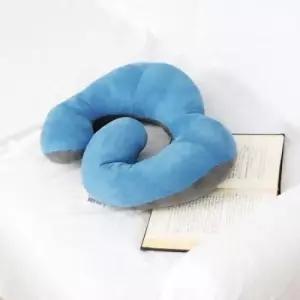 하라홈 하라홈 스웨이드 모찌 랩 여행용 목베개 목쿠션 블루