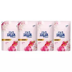 피죤 고농축 오리지널 섬유유연제 리필, 로맨틱플라워, 1.6L, 4개