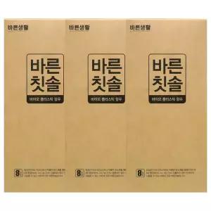 바른생활 바른칫솔 초극세모, 8입, 3개