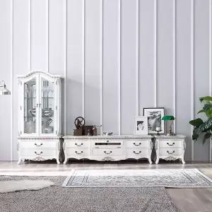 [리체갤러리] 수입 프렌치 엔틱가구 원목 보나끄 소피아 양문 장식장 세트