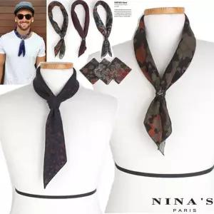 [니나스파리]365코디_쾌적순면가죽홀더 남자넥스카프(3SS104)
