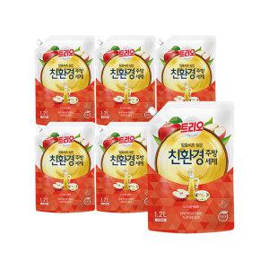 트리오 발효식초 담은 주방세제, 애플, 1.2L, 6개