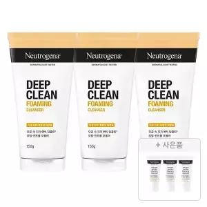 뉴트로지나 NEW 딥클린 포밍 클렌저 150g, 3개 + 증정(젠틀폼 클렌저 10g, 3개)