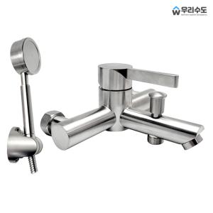 우리수도 SUS304 스텐 샤워욕조 벽붙이 오블-S 샤워기 수도꼭지 교체