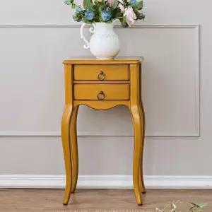 파넬 침대협탁 엔틱옐로우