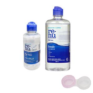 바슈롬 리뉴 후레쉬 120mL 355mL + 렌즈케이스 1개  렌즈 세척 약국 편의점 식염수