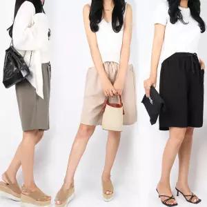 [슈퍼맨]여름_B여성쿨인견5부반바지 여자 쿨링 밴딩 와이드 스판