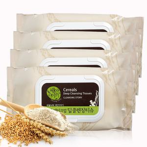 세안이야기 곡물 메이크업 딥 클렌징티슈(100매) x 4개